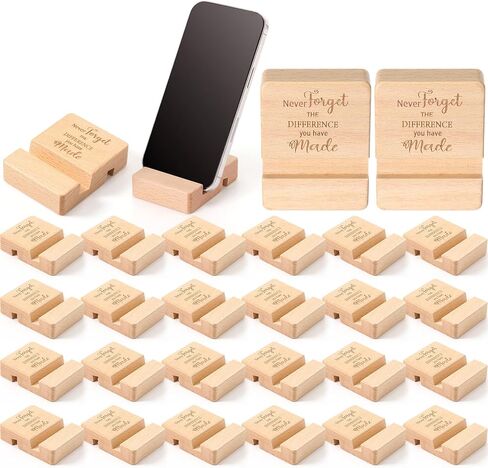 Wenqik 24 Sets Employee Appreciation Gifts Bulk Wooden Phone Stand for Desk Wooden Phone Holder Office Workers Thank You Gift for Team Coworkers Staff Volunteer Nurse Teacher Colleagues Doctor in Saudi Arabia