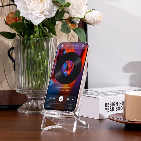 Acrylic Phone Holder,Clear Desk Phone Stand, Compatible with 4-8 inch Screens, Switch, Android Smartphone,Support Charging (White) in Saudi Arabia