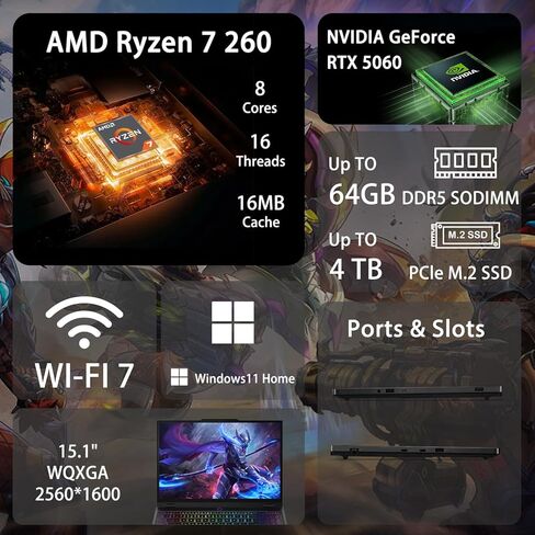 كمبيوتر محمول للألعاب Lenovo Legion 5 15AHP10 RTX 5060، شاشة 15.1 بوصة OLED WQXGA 165 هرتز 500Nits، AMD Ryzen 7 260، ذاكرة وصول عشوائي DDR5 سعة 16 جيجابايت، محرك أقراص SSD 1 تيرابايت، لوحة مفاتيح بإضاءة خلفية RGB، W11H، Wi-Fi 7، حزمة مع مبرد كمبيوتر محمول in Saudi Arabia