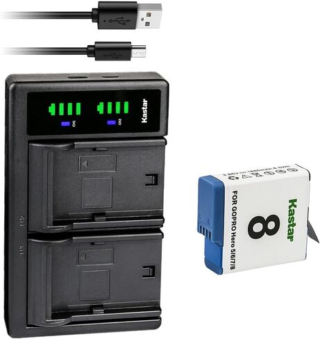 Kastar 1-Pack Battery and LTD2 USB Charger Replacement for GoPro HERO8 Hero 8, AHDBT-801, AHBBP-801, HERO7 Hero 7, AHDBT-701, AHBBP-701, HERO6 Hero 6, AHDBT-601, AHBBP-601, HERO5 Hero 5, AHDBT-501 in Saudi Arabia
