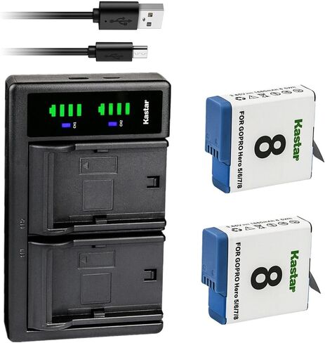 بطارية Kastar قطعة واحدة وشاحن USB LTD2 بديل لـ GoPro HERO8 Hero 8، AHDBT-801، ABBP-801، HERO7 Hero 7، AHDBT-701، AHDBT-701، HERO6 Hero 6، AHDBT-601، AHDBT-601، HERO5 Hero 5، AHDBT-501 in Kuwait