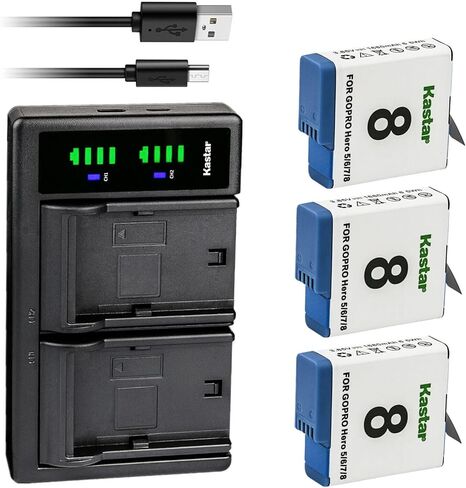Kastar 1-Pack Battery and LTD2 USB Charger Replacement for GoPro HERO8 Hero 8, AHDBT-801, AHBBP-801, HERO7 Hero 7, AHDBT-701, AHBBP-701, HERO6 Hero 6, AHDBT-601, AHBBP-601, HERO5 Hero 5, AHDBT-501 in Saudi Arabia