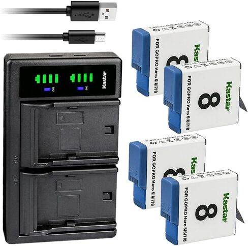 Kastar 1-Pack Battery and LTD2 USB Charger Replacement for GoPro HERO8 Hero 8, AHDBT-801, AHBBP-801, HERO7 Hero 7, AHDBT-701, AHBBP-701, HERO6 Hero 6, AHDBT-601, AHBBP-601, HERO5 Hero 5, AHDBT-501 in Saudi Arabia