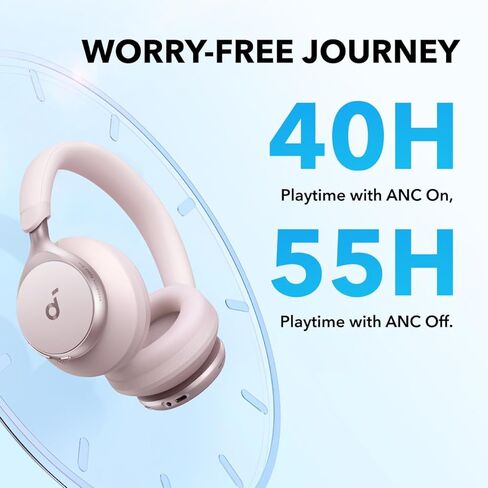 Soundcore by Anker Space One Active Noise Cancelling Headphones, with Headphones Case, 2X Stronger Voice Reduction, 40H ANC Playtime, App Control, LDAC Hi-Res Wireless Audio in Saudi Arabia
