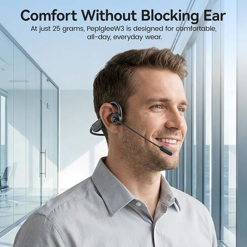 Open Ear Headphones with Mic,20H Bluetooth Headset with Microphone,5.4 Bluetooth Headphones with Noise Cancelling Mic,IPX5 Wireless Headset with Mic for Work,Zoom,Workout, Driving, Call in Saudi Arabia