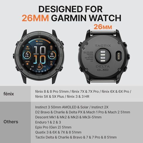 أحزمة مغناطيسية متوافقة مع سوار ساعة Garmin Fenix ​​8 51 مم، حزام سريع التركيب 26 مم لـ Fenix ​​7X 6X Pro/5X Plus/3/3 HR/Instinct 2X 3 50 مم / Enduro/Quatix Tactix 8 51 مم/Epix Pro (الجيل 2) 51 مم in Saudi Arabia
