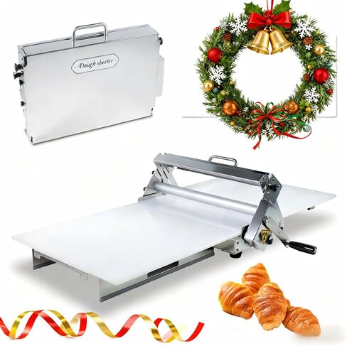 Folding Dough Sheeter (15.5")，Dough Sheeter，Counter Top Dough Sheeter，Manual Dough Sheeter，Commercial Dough Roller Sheeter，Dough Machine With Adjustable Thickness, Stainless Steel（1 Rolling Boards） in Saudi Arabia