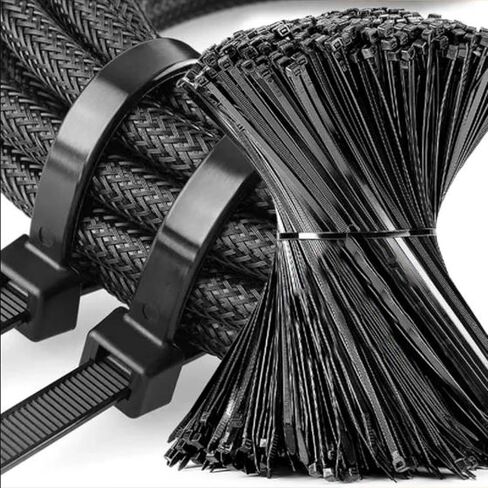 100pcs Plastic Nylon Cable Ties Self-locking Cord Tie Straps Detachable Cables Fastening Loop for Home Office Wire Zip Ties (Black,3x100mm) in Saudi Arabia
