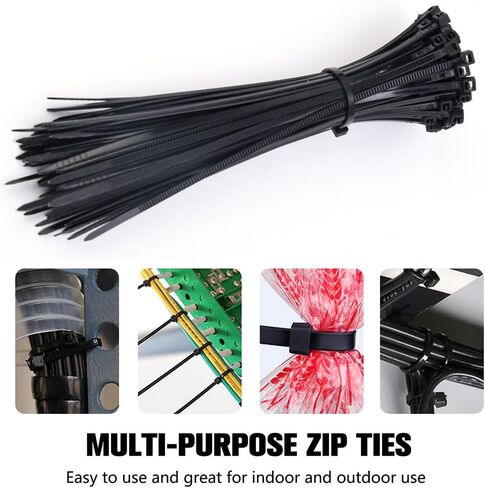 100pcs Plastic Nylon Cable Ties Self-locking Cord Tie Straps Detachable Cables Fastening Loop for Home Office Wire Zip Ties (Black,3x100mm) in Saudi Arabia