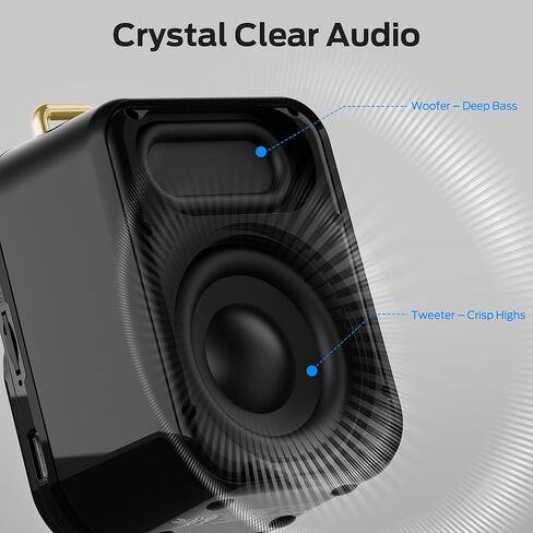 Monster S350 Bluetooth Speakers, Portable Wireless Speaker with Touch Screen, Bluetooth 6.0, Retro Gift Speaker with Message and Alarm Push, Support TF Card, for Friends, Black in Kuwait