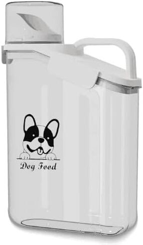Cat Food Storage Container Airtight |3 Qt/2.8 L Clear Plastic Cat Puppy Food Treats Container with Measuring Cup|Hold up to 3.8 lbs of Pet Food|Portable Food Containers for Travel| BPA Free in Saudi Arabia