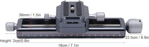 Macro Focusing Rail Slider for DSLR Cameras, Aluminum Alloy, 18cm Length - Precise Positioning, Arca Mount Compatible, Portable Close Up Photography Tool in Saudi Arabia