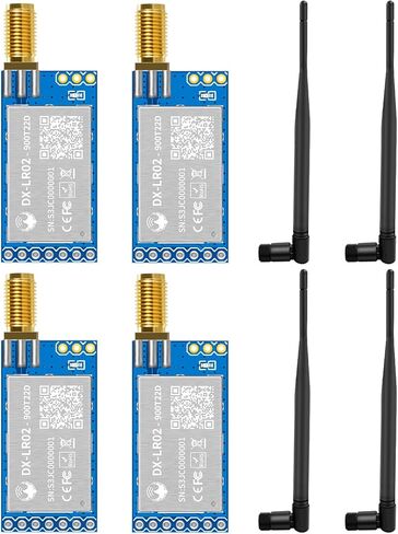 مجموعة تطوير DX-LR02 سهلة الاستخدام 868/915 ميجاهرتز LoRa ASR6601 مع هوائي في واجهة الأوامر Uart طويلة المدى 5KM 22dBm وحدة إرسال واستقبال لاسلكية لـ Arduino in Kuwait