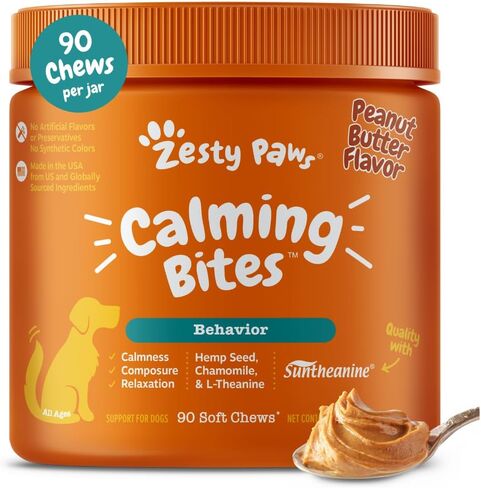Zesty Paws Advanced Calming Chews for Dogs - for Everyday Stress, Relaxation, Composure, and Separation Bacon Flavor 90 Count in Saudi Arabia