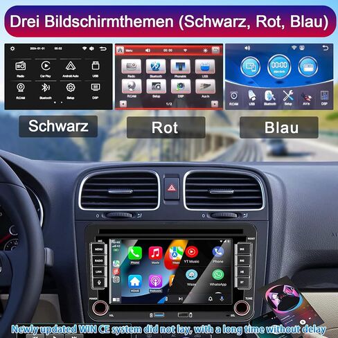 [ترقية] راديو السيارة Liulbobu اللاسلكي Carplay لسيارة VW Passat Golf 5 6 Polo MK5 T5 Skoda Jetta Caddy EOS Touran Android Auto، 7 بوصة بلوتوث مزدوج الدين ستيريو السيارة لـ/FM/AM/USB/RDS/عالية الطاقة in Saudi Arabia