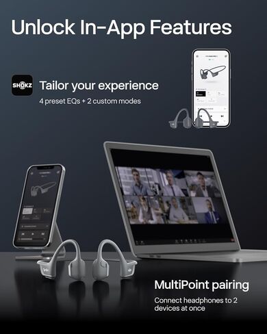 SHOKZ OpenRun Pro 2 - سماعات رأس بلوتوث رياضية ممتازة ذات توصيل عظمي مفتوح الأذن - أسود S820 (متجدد) in Kuwait