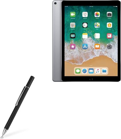 قلم BoxWave Stylus متوافق مع Apple iPad Pro (الجيل الثاني 2017) (12.9 بوصة) - قلم لمس ذو سعة FineTouch، قلم شاشة فائق الدقة - أسود داكن in Kuwait