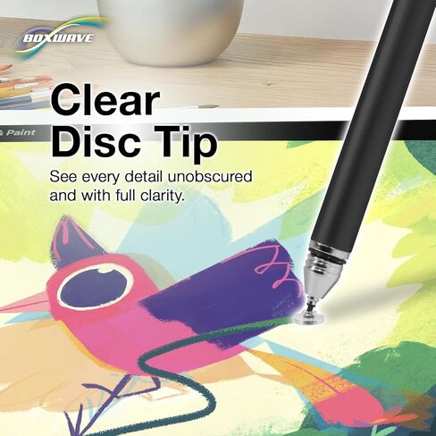 قلم BoxWave Stylus متوافق مع Apple iPad Pro (الجيل الثاني 2017) (12.9 بوصة) - قلم لمس ذو سعة FineTouch، قلم شاشة فائق الدقة - أسود داكن in Kuwait