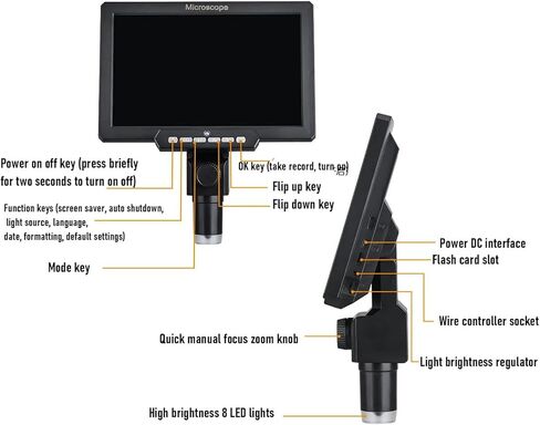 fosa 10.1 Inch Digital Microscope with Screen, 2000X Wireless HD USB Camera, 12MP Microscope for Adults, Electronic Repair, Jewelry & Soldering Inspection in Saudi Arabia