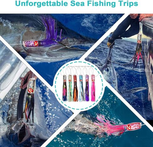 VIKETECH 13’’ 10oz Resin Saltwater Fishing Trolling Lure for Tuna Mahi Mahi Marlin Wahoo Sailfish Dolphin Lures Deep Sea Offshore Big Game Included Mesh Bag in Saudi Arabia