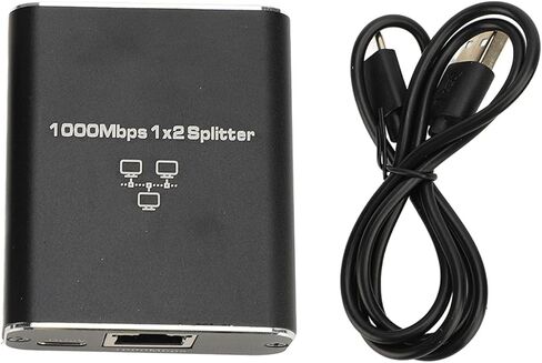 1 to 2 Ethernet Splitter 1000Mbps High Speed RJ45 LAN Splitter with USB Power Cable for Cat8 Cat7 Cat6 Cat5 Cat5e in Saudi Arabia