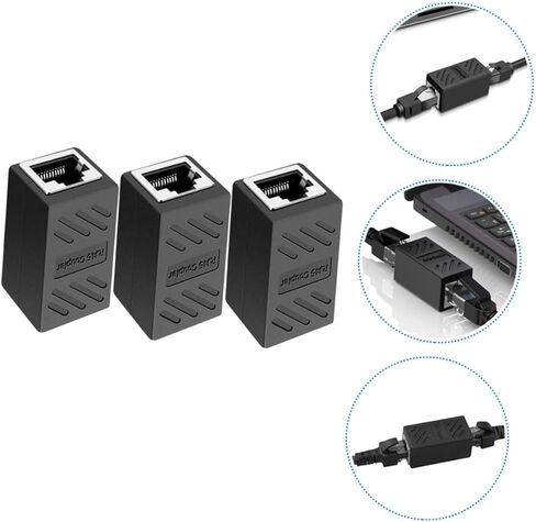 housoutil 3pcs موصل إيثرنت مقرنة القط لنقل البيانات عالية السرعة متوافقة سهلة التركيب لشبكات المكاتب المنزلية in Kuwait