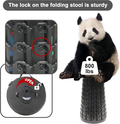 Upgraded Collapsible Stool with Cushion, 880Lbs Max Weight, Portable Folding Height Adjustable Lightweight Retractable Telescoping Stool for Camping Outdoors Fishing Hiking Travel BBQ with Carry Bag in Saudi Arabia