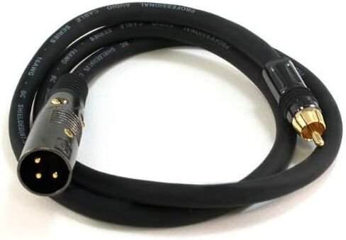 كابل Monoprice 104776 بطول 3 أقدام من سلسلة XLR ذكر إلى RCA ذكر 16AWG (عبوتان) in Saudi Arabia