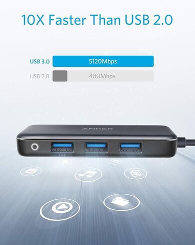 Anker USB C Hub، محول USB C 4 في 1، مع توصيل طاقة 60 وات، 3 منافذ USB 3.0، لجهاز MacBook Pro 13 بوصة 2016/2017/2018، Chromebook، XPS، والمزيد (متجدد) in Saudi Arabia