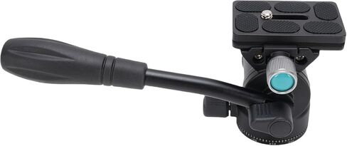 Tripod Fluid Head 360 Degree Panoramic Aluminum Alloy Video Tripod Head with Steel Handle 3/8in Bottom Screw Hole 5kg Load Capacity for DSLR Camera Professional Photography in Saudi Arabia