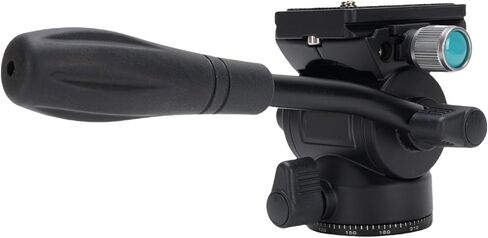 Tripod Fluid Head 360 Degree Panoramic Aluminum Alloy Video Tripod Head with Steel Handle 3/8in Bottom Screw Hole 5kg Load Capacity for DSLR Camera Professional Photography in Saudi Arabia
