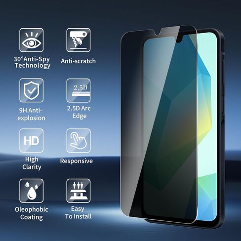 3 Pack For Samsung Galaxy A16 Privacy Screen Protector + 3 Pack Camera Lens Protector, 9H Hardness Anti-Spy Tempered Glass, Scratch-Resistant (Samsung Galaxy A16) in Saudi Arabia