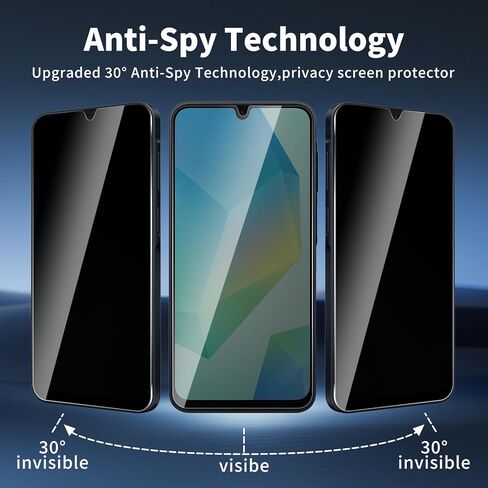 3 Pack For Samsung Galaxy A16 Privacy Screen Protector + 3 Pack Camera Lens Protector, 9H Hardness Anti-Spy Tempered Glass, Scratch-Resistant (Samsung Galaxy A16) in Saudi Arabia