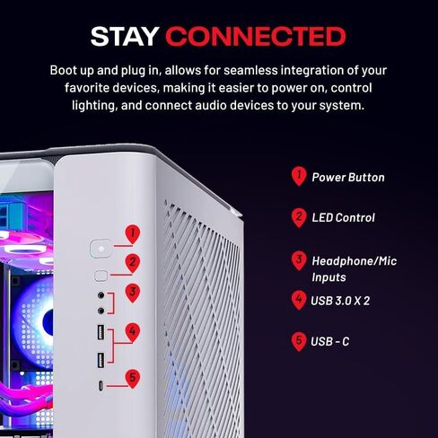 Skytech King 95 Gaming PC Desktop, Ryzen 7 9700X 3.8 GHz (5.5GHz Turbo Boost), NVIDIA RTX 5070 12GB GDDR7, 1TB Gen4 SSD, 32GB DDR5 RAM 6000 RGB, 850W Gold PSU, 360mm ARGB AIO, Wi-Fi, Win 11 Home in Saudi Arabia