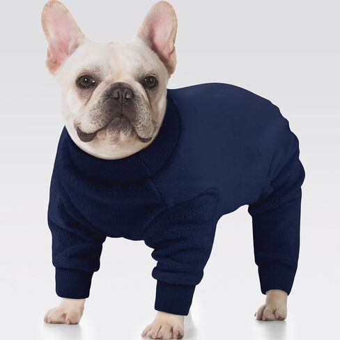 Extra Large Dog Coat Fleece Pajamas Onesie for Cold Weather Warm Cozy Pet Pjs Jumpsuit Winter Jacket for Dogs Girl Boy, NavyBlue 4XL in Saudi Arabia