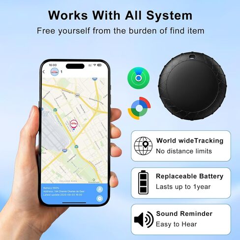 جهاز تعقب GPS للمركبات ذات الحافظة المغناطيسية يعمل مع Find My (iOS فقط) - لا يتطلب اشتراك رسوم شهرية ولا يتطلب بطاقة SIM، مقاوم للماء، أجهزة تتبع GPS في الوقت الحقيقي أو السيارات والشاحنات ومضاد للسرقة (أسود) in Kuwait