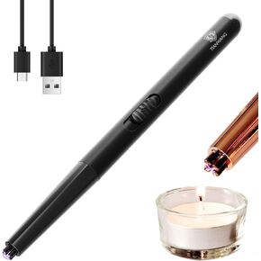 ولاعة شمعة كهربائية قابلة لإعادة الشحن عبر USB مع قفل أمان وشاشة LED، ولاعة قوسية مقاومة للرياح عديمة اللهب للشواء والتخييم والمطبخ والهدايا للنساء والرجال (أبيض) in Kuwait