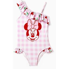 Disney Stitch Frozen Minnie Mouse Girls Swimsuits Ruffle One Piece Bathing Suits Beach UPF 50 Swimwear Quick Dry Size 2-13Y in Saudi Arabia