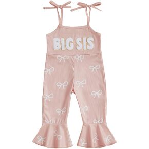 Sweet One Birthday Outfit Girl Smash Cake Overalls Knit Spaghetti Strap Romper Bell Bottoms Outfits in Kuwait
