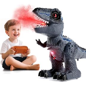 Toddlers Remote Control Dinosaur Robot Electronic Toys for Kids 3-5 5-7, RC Dinosaur Toy with Roaring Sound, Spray and LED Light, 3 4 5 6 7 8 Years Old Boy Girl Birthday Gift Realistic Dino Model Toys in Kuwait