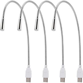 4 قطعة لوحة مفاتيح بمنفذ USB مصباح مرن معقوفة للعناية بالعين LED ضوء الكمبيوتر المحمولة ليلة القراءة مصباح للمنزل مكتب السرير in Kuwait
