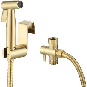 Bidet Sprayer for Toilet, Handheld Cloth Diaper Sprayer - Brushed Gold - Adjustable Pressure - Bathroom Convenience - Durable in Saudi Arabia