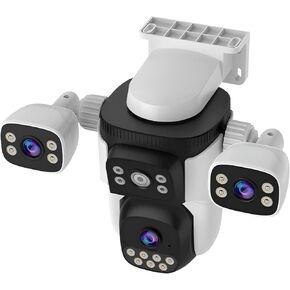 كاميرات لأمن المنزل، كاميرا PTZ خارجية، عدسة ثلاثية 6 ميجابكسل بانورامية 360 درجة، رؤية ليلية كاملة الألوان للتتبع التلقائي، IP66 مقاومة للطقس in Kuwait