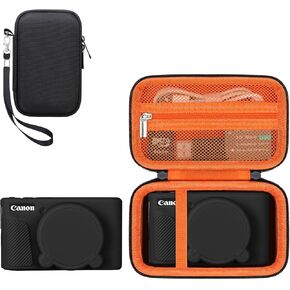 حافظة كاميرا RAIALL لكاميرا Canon PowerShot SX740/SX730 الرقمية، 1 × حقيبة حمل صلبة وحقيبة سفر واقية + 1 × غطاء واقٍ من السيليكون الناعم مع غطاء عدسة قابل للإزالة، وردي هلامي in Kuwait