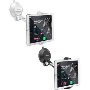 AboveTEK Phone Tablet Stand Holder with Suction Cup Fits 4-11", Large Sticky Pad Tablet Mount on Kitchen Desk Office Window Bathroom Mirror Car Truck Windshield, for iPhone, iPad mini Air Pro in Kuwait