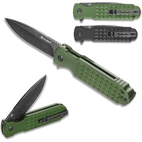 Firebird Ganzo G627-GB EDC سكين جيب قابل للطي شفرة حلاقة حادة 8CR14 مقبض مع مشبك للصيد في الهواء الطلق وصيد الأسماك والمشي لمسافات طويلة أفضل هدية للرجال (أخضر) in Kuwait