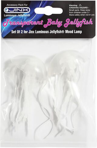 JINX LUMINOUS JELLYFISH Transparent Jellyfish Accessory Lamp – Soft Silicone Baby Jellyfish for Ocean-Themed Sensory Mood Lamp and Aquarium Decoration Kit (Pack of 2) (Lamp Not Included) in Saudi Arabia