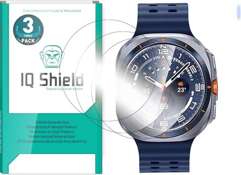 عبوة من 3 قطع من IQShield لساعة Samsung Galaxy Watch 8 مقاس 44 مم من الزجاج المقوى - صديق للحافظة، زجاج مقسى شفاف بصلابة 9H، درع مقاوم للكسر، دقة لمس 99% لساعة Galaxy Watch 8 44m in Saudi Arabia