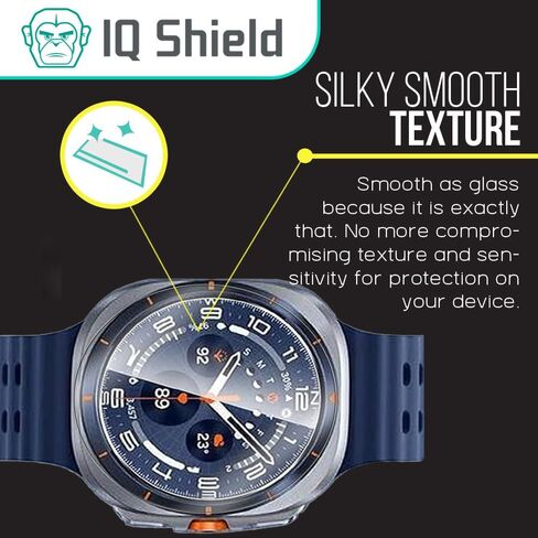 عبوة من 3 قطع من IQShield لساعة Samsung Galaxy Watch 8 مقاس 44 مم من الزجاج المقوى - صديق للحافظة، زجاج مقسى شفاف بصلابة 9H، درع مقاوم للكسر، دقة لمس 99% لساعة Galaxy Watch 8 44m in Saudi Arabia
