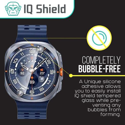 عبوة من 3 قطع من IQShield لساعة Samsung Galaxy Watch 8 مقاس 44 مم من الزجاج المقوى - صديق للحافظة، زجاج مقسى شفاف بصلابة 9H، درع مقاوم للكسر، دقة لمس 99% لساعة Galaxy Watch 8 44m in Saudi Arabia